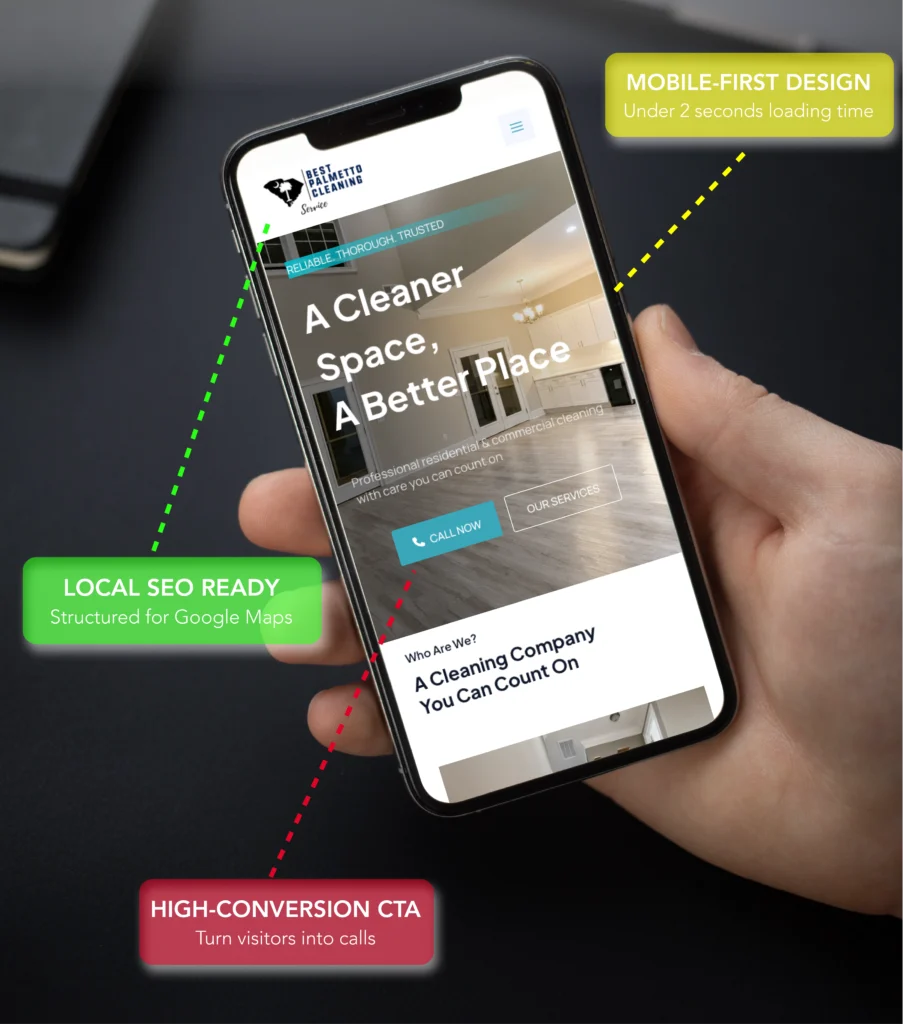 mobile web design for a Phoenix cleaning business
