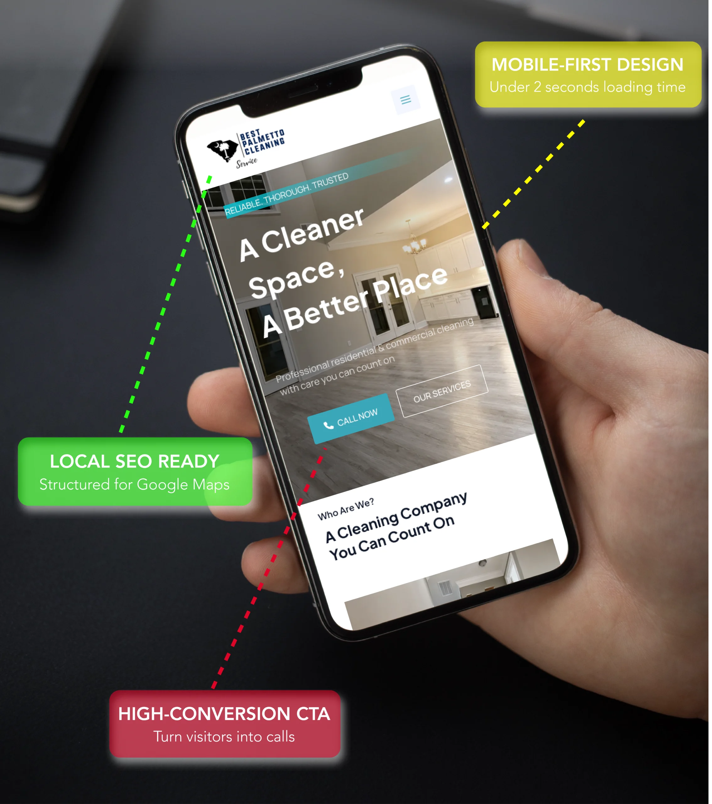 mobile web design for a Phoenix cleaning business